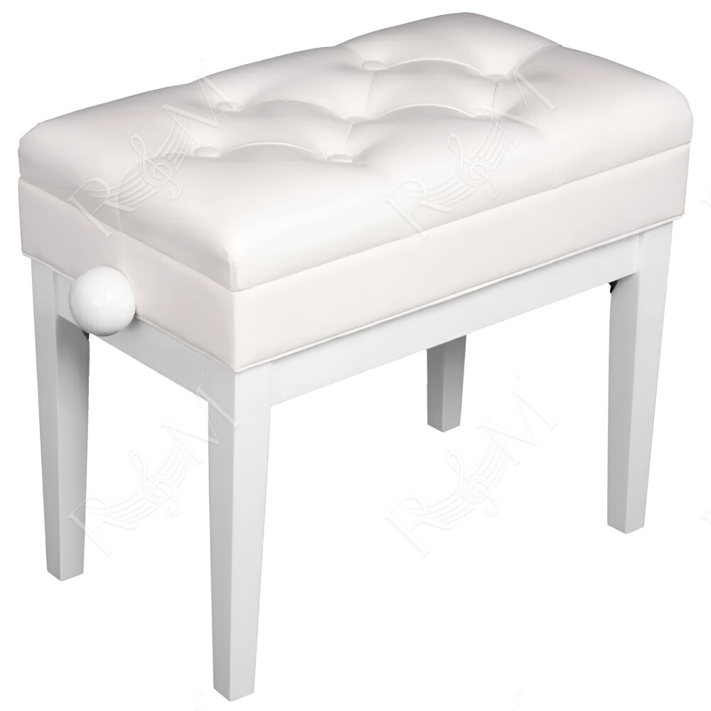PB/106 WH L Panca in Legno Bianco Lucido per Pianoforte