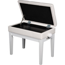 PB/106 WH L Panca in Legno Bianco Lucido per Pianoforte