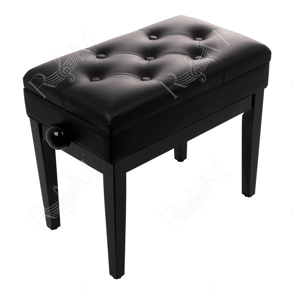 PB/106 BK L Panca in Legno Nero Lucido per Pianoforte