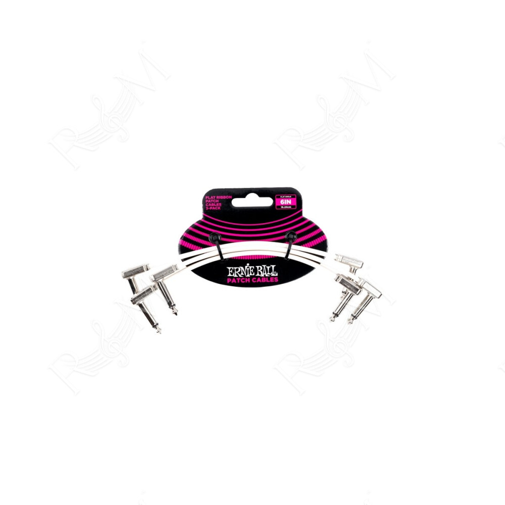 6385 Flat Ribbon Patch Cable White 15.24cm 3Pk