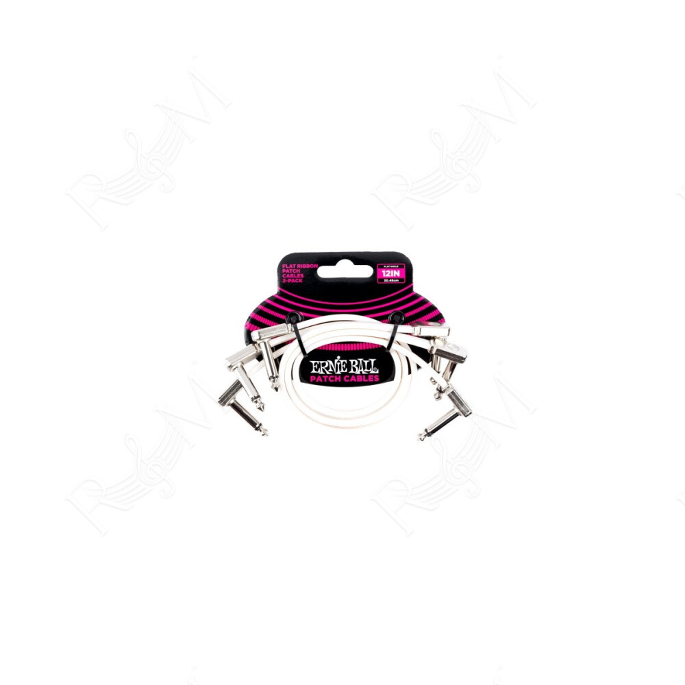 6386 Flat Ribbon Patch Cable White 30.48cm 3Pk