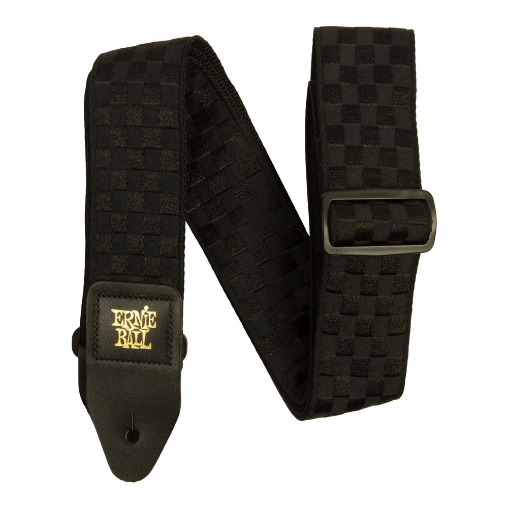5341 Black Checkers Jacquard Strap