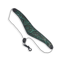 M27W-002 Tracolla per sax in pelle Deluxe Jade Turquoise Black 2"