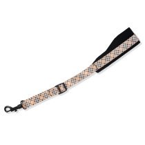 MP27-001 Tracolla per sax Plaid Tan Black Red 2 3/8"
