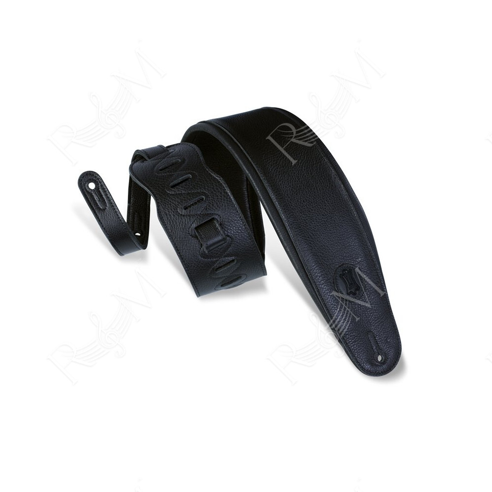 MSSB2-4-BLK Tracolla per basso in pelle Signature Black On Black 4 1/2"