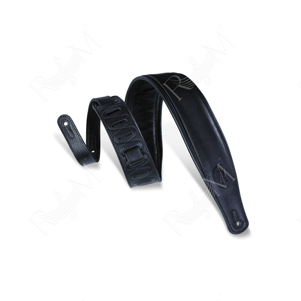 MSSB2-BLK Tracolla per basso in pelle Signature Black On Black 3"