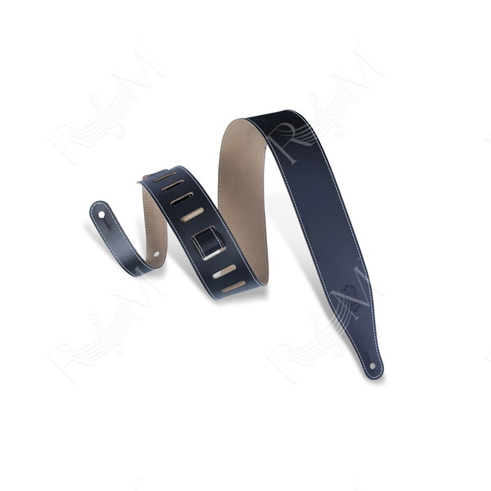 DM17-XL-BLK Tracolla XL in pelle pieno fiore Black 2 1/2"