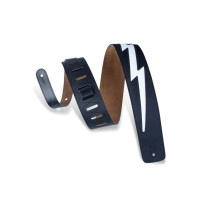 DM2-BLK Tracolla in pelle Lightning Bolt Black 2 1/2"