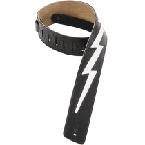 DM2-BLK Tracolla in pelle Lightning Bolt Black 2 1/2"