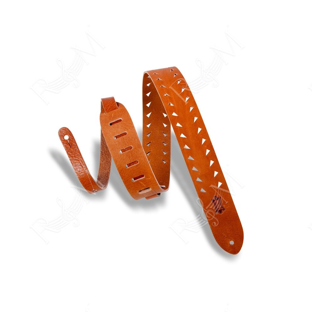 M12TTV-TAN Tracolla in pelle conciata al vegetale Tiger Tooth 2"