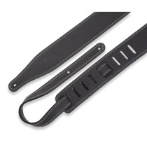 M17BDS-BLK Tracolla in pelle con doppia cucitura Black 2 1/2"