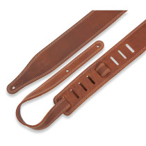M17BDS-BRN Tracolla in pelle con doppia cucitura Brown 2 1/2"