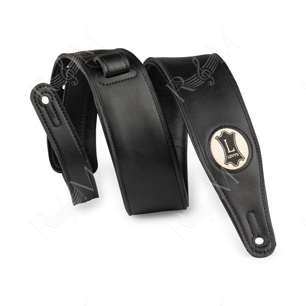 M17VGN-BLK Tracolla in ecopelle imbottita Black 2 1/2"