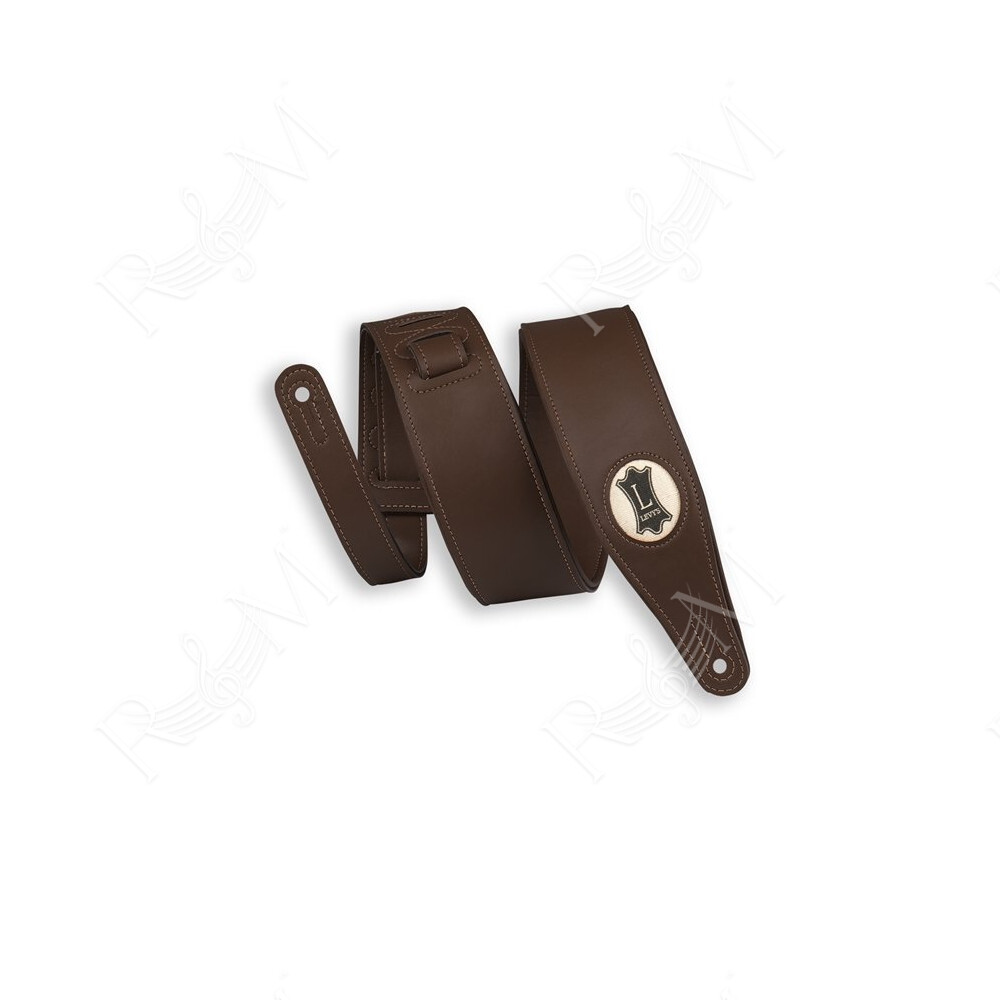 M17VGN-DBR Tracolla in ecopelle imbottita Dark Brown 2 1/2"