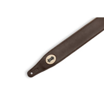 M17VGN-DBR Tracolla in ecopelle imbottita Dark Brown 2 1/2"