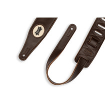 M17VGN-DBR Tracolla in ecopelle imbottita Dark Brown 2 1/2"