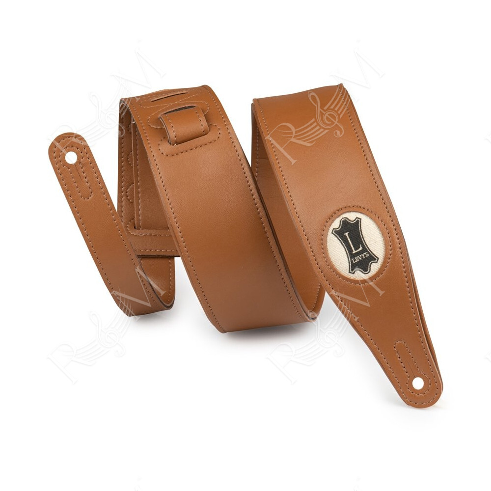 M17VGN-TAN Tracolla in ecopelle imbottita Tan 2 1/2"
