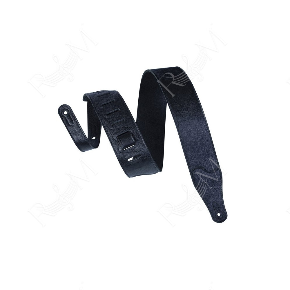 M26BL-BLK Tracolla in pelle con retro in pelleBlack 2 1/2"