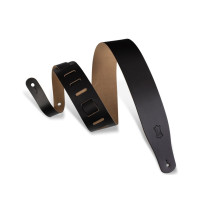 M26-BLK Tracolla in pelle pieno fiore Black con retro natural 2 1/2"