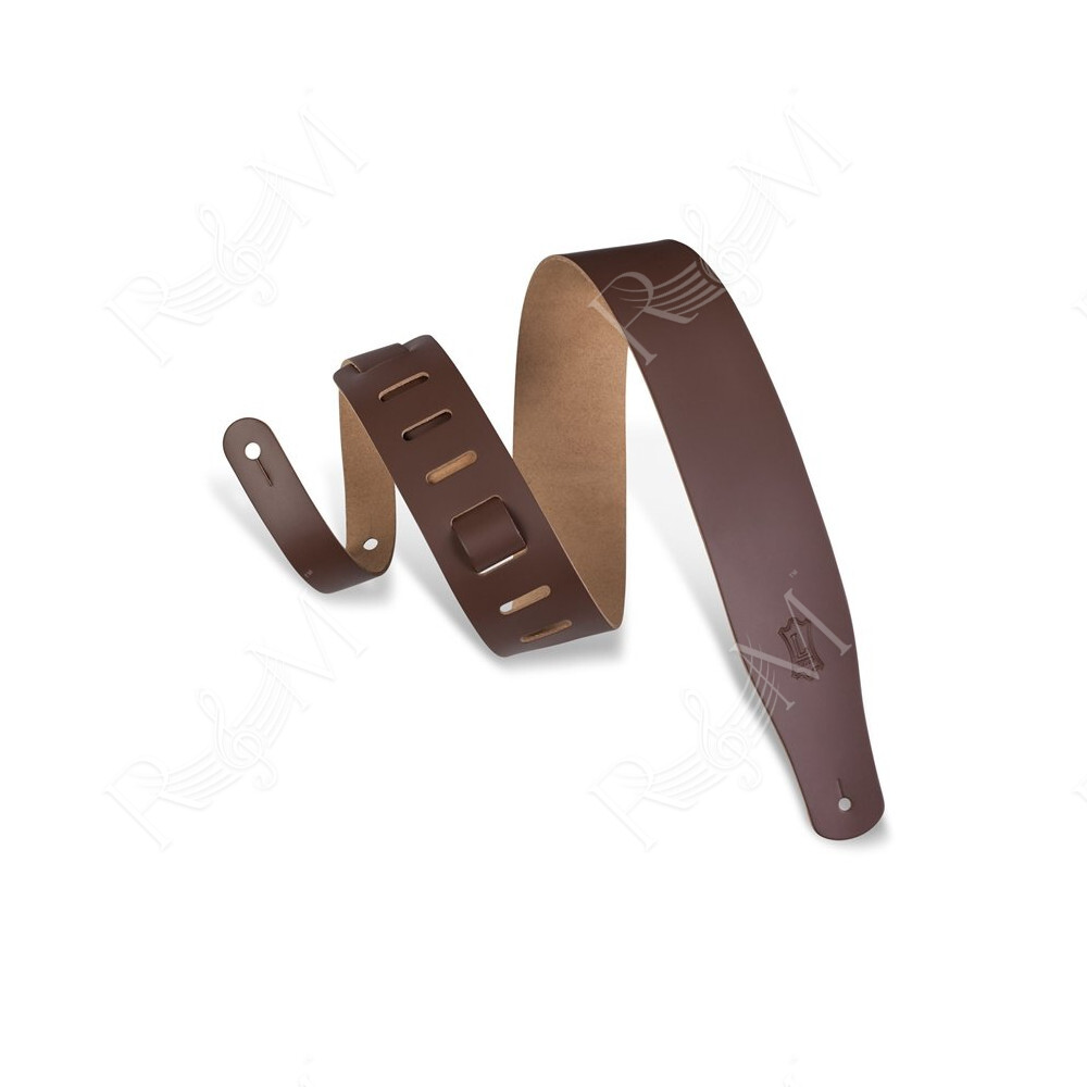 M26-BRN Tracolla in pelle pieno fiore Brown con retro natural 2 1/2"