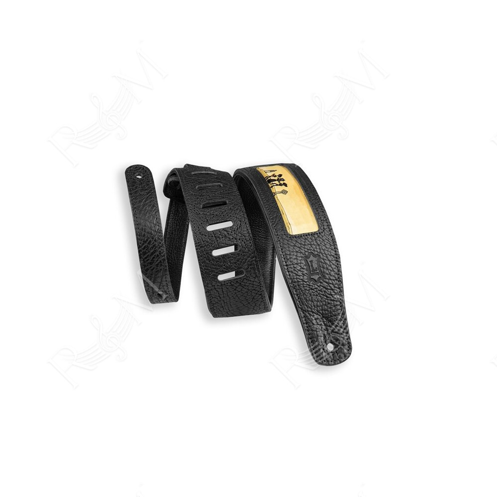 M26CAL-001 Tracolla in pelle Calaca Mariachi Design Black 2 1/2"