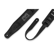 M26CAL-003 Tracolla in pelle Calaca Skulls Design Black 2 1/2"