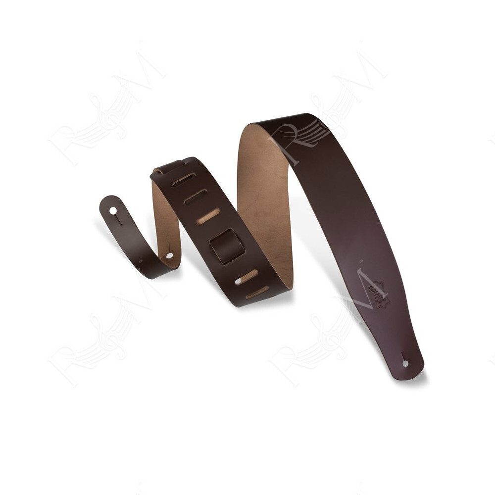 M26-DBR Tracolla in pelle conciata al cromo Dark Brown 2 1/2"