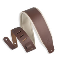 M26PD-BRN_CRM Tracolla in pelle pieno fiore imbottita Brown con retro Cream 3"