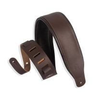 M26PD-DBR_DBR Tracolla in pelle pieno fiore imbottita Dark Brown e Dark Brown 3"