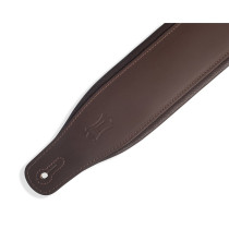 M26PD-DBR_DBR Tracolla in pelle pieno fiore imbottita Dark Brown e Dark Brown 3"
