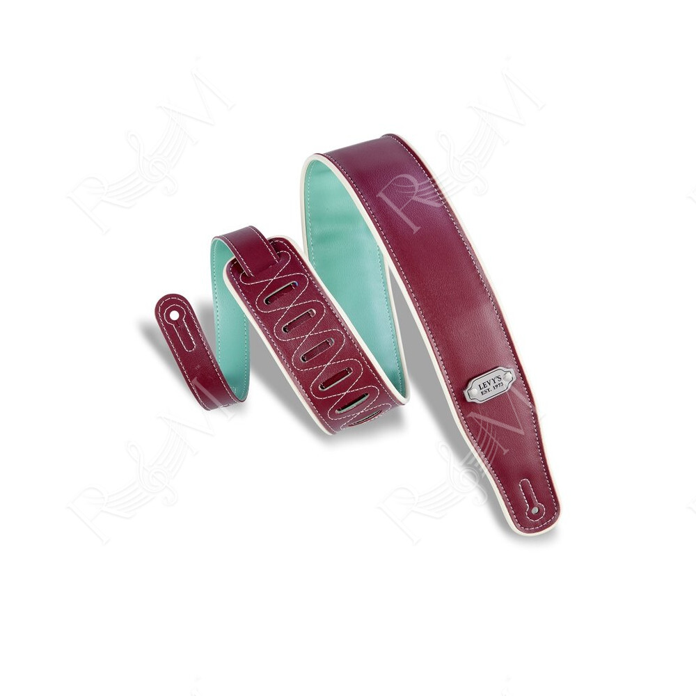 M26VCP-BRG_SEA Tracolla in vinile reversibile Burgundy e Seafom 2 3/4"