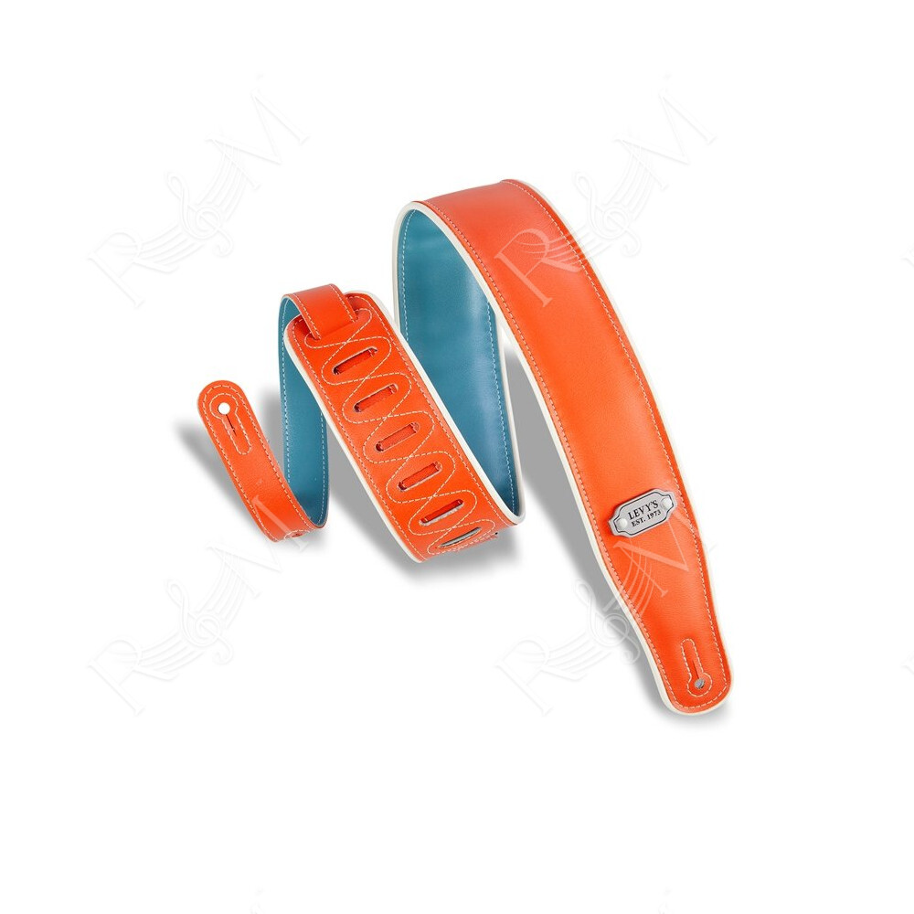 M26VCP-ORG_TEL Tracolla in vinile reversibile Orange e Teal 2 3/4"