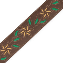 M4FV-DBR Tracolla in pelle Flowering Vine Series Brown 2 1/2"