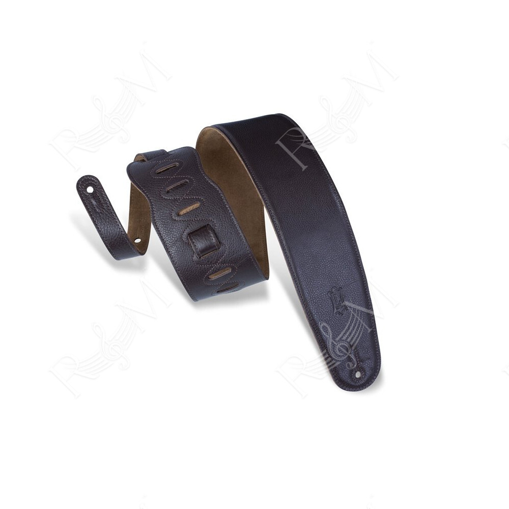 M4GF-DBR Tracolla in pelle con retro in pelle scamosciata Dark Brown 3 1/2"