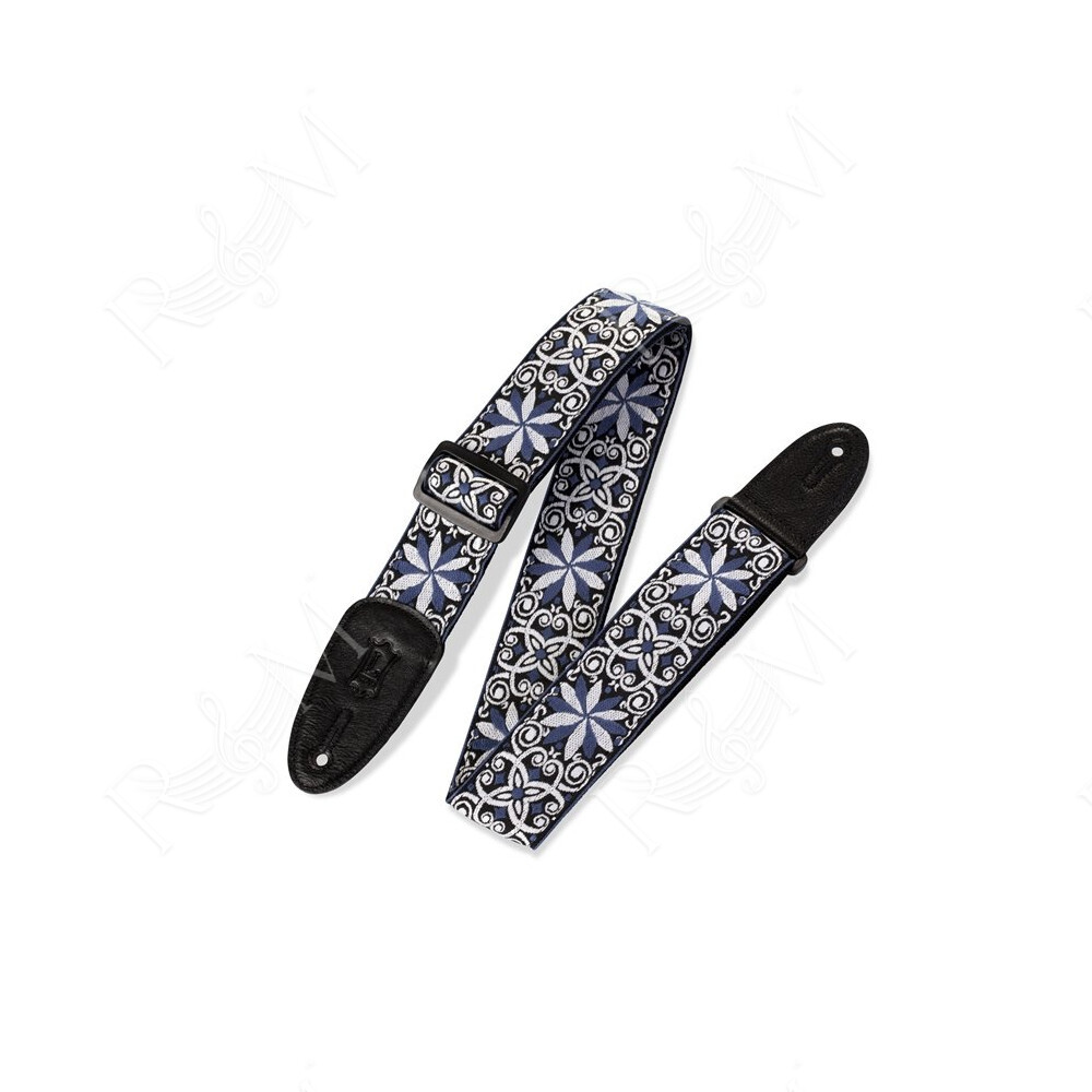 M8HT-10 Tracolla in tessuto Floral Blue and White 2"