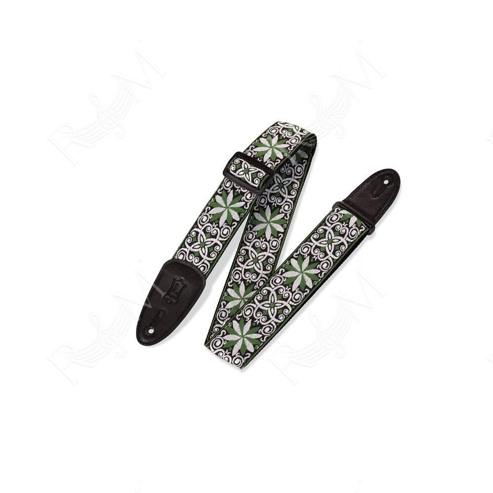 M8HT-11 Tracolla in tessuto Floral Green and White 2"