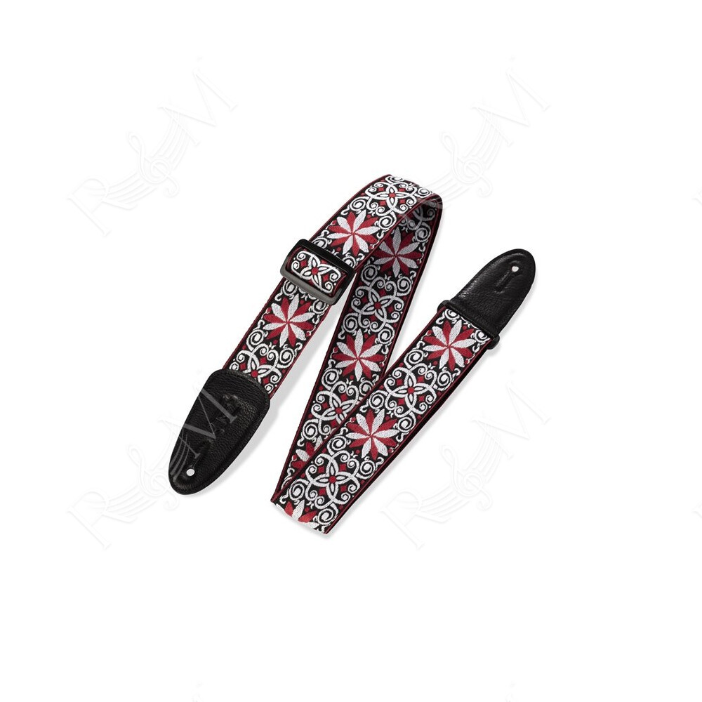 M8HT-12 Tracolla in tessuto Floral Red and White 2"