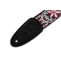 M8HT-12 Tracolla in tessuto Floral Red and White 2"