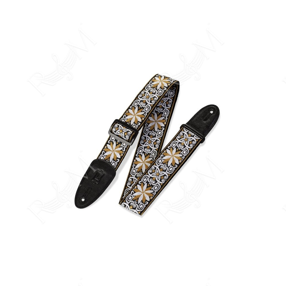 M8HT-13 Tracolla in tessuto Floral Yellow and White 2"