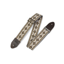 M8HTV-07 Tracolla in jacquard Brown & White 2"