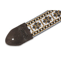 M8HTV-07 Tracolla in jacquard Brown & White 2"