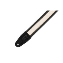 MC2CG-BLK-CRM Tracolla in cotone Black con strip in pelle Cream 2"