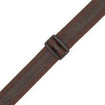 MC2CG-BRN-DBR Tracolla in cotone Brown con strip in pelle Dark Brown 2"