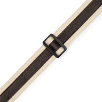 MC2CG-NAT-DBR Tracolla in cotone Natural con strip in pelle Dark Brown 2"
