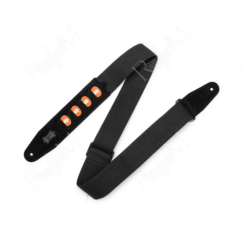 MC2PH-BLK Tracolla con porta plettri in cotone Black 2"