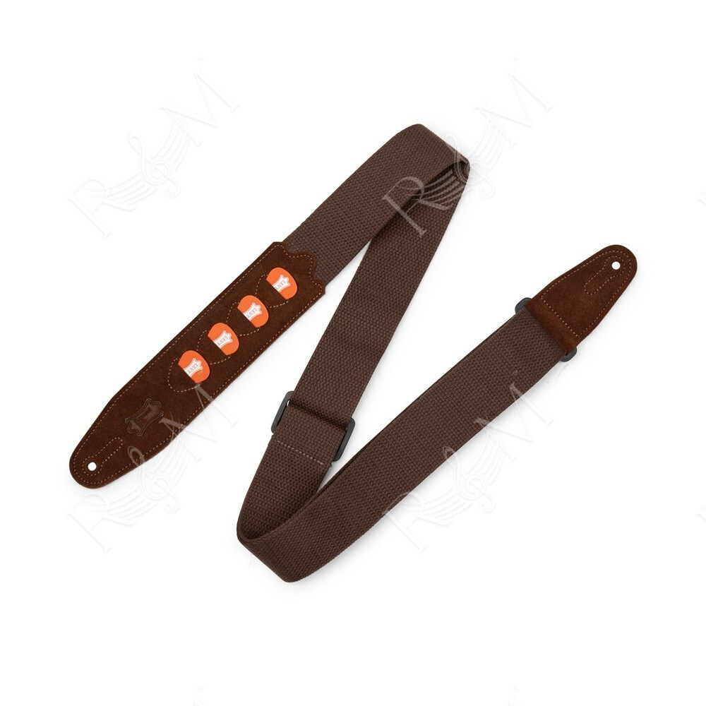 MC2PH-BRN Tracolla con porta plettri in cotone Brown 2"