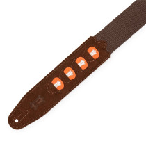 MC2PH-BRN Tracolla con porta plettri in cotone Brown 2"