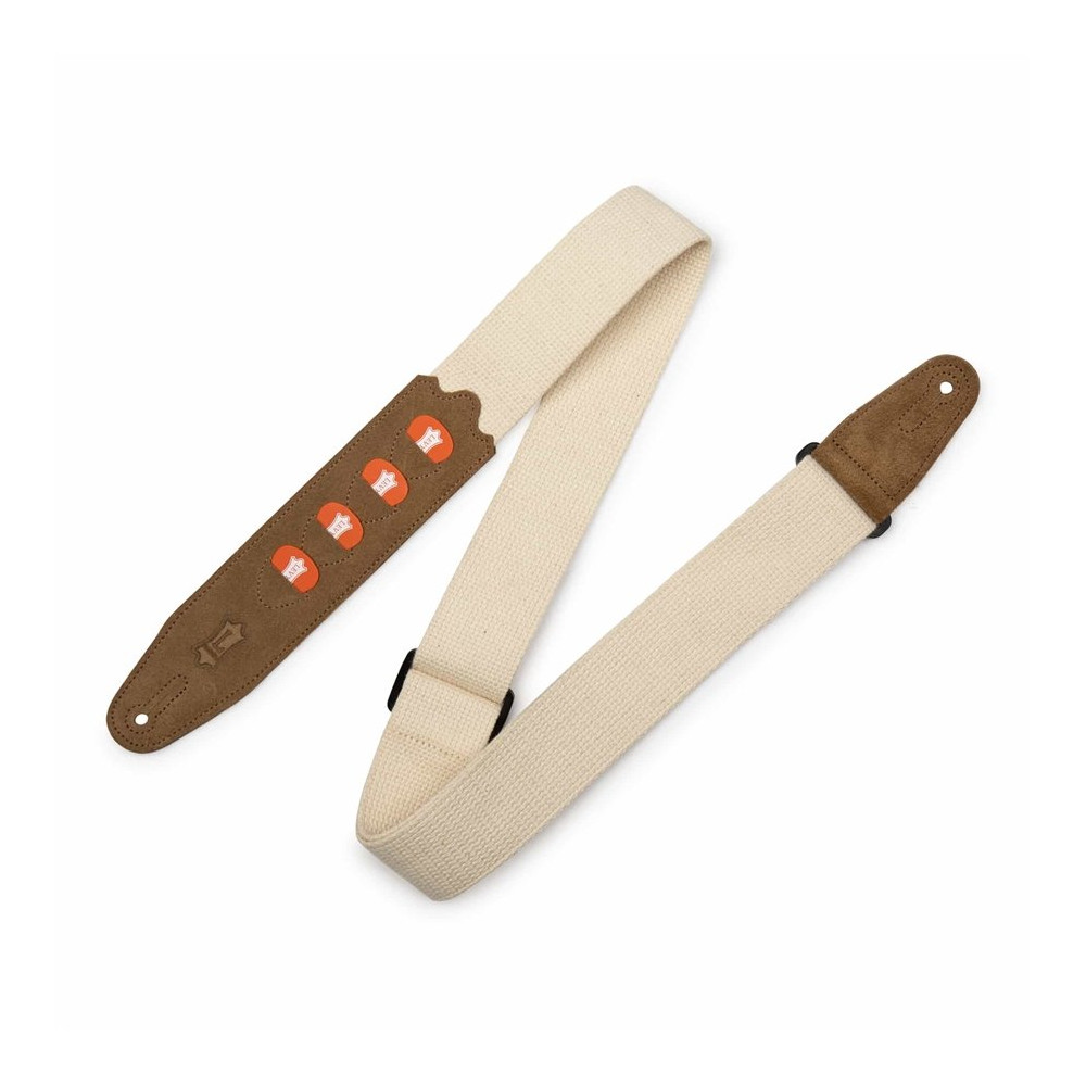 MC2PH-NAT Tracolla con porta plettri in cotone Natural 2"