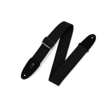 MC8-BLK Tracolla in cotone con terminali in pelle scamosciata Black 2"