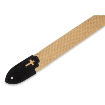 MC8C-TAN Tracolla in cotone Tan con intarsio Cross 2"